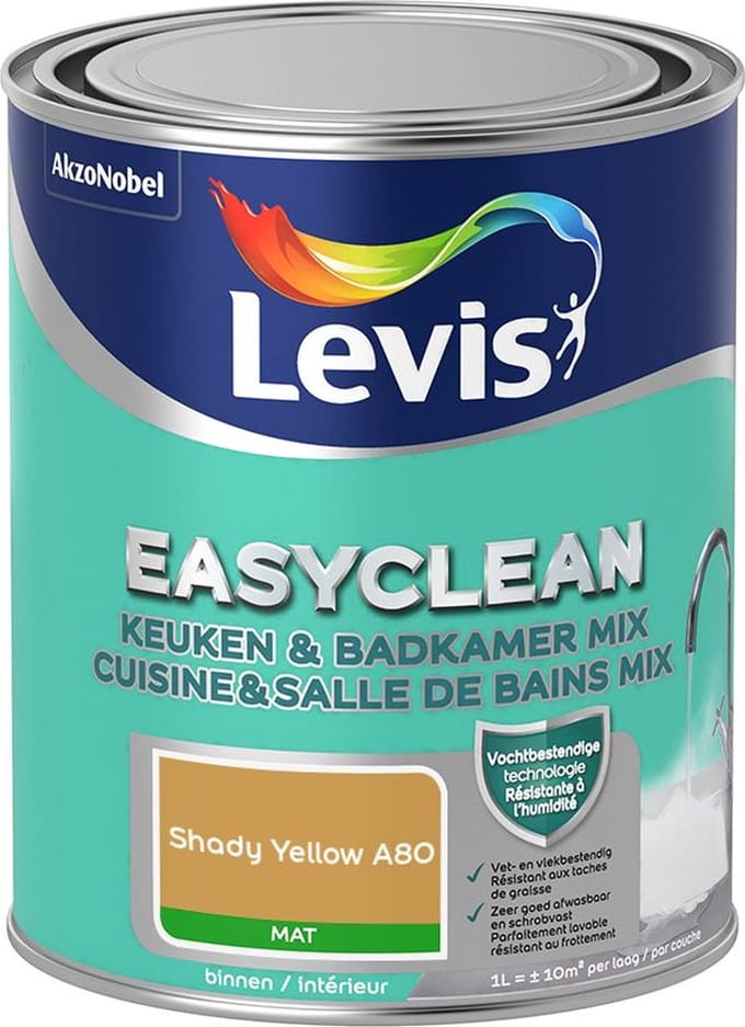 Levis - Easyclean Keuken & Badkamer Mix - Shady Yellow A80 - Mengverf - 1 L