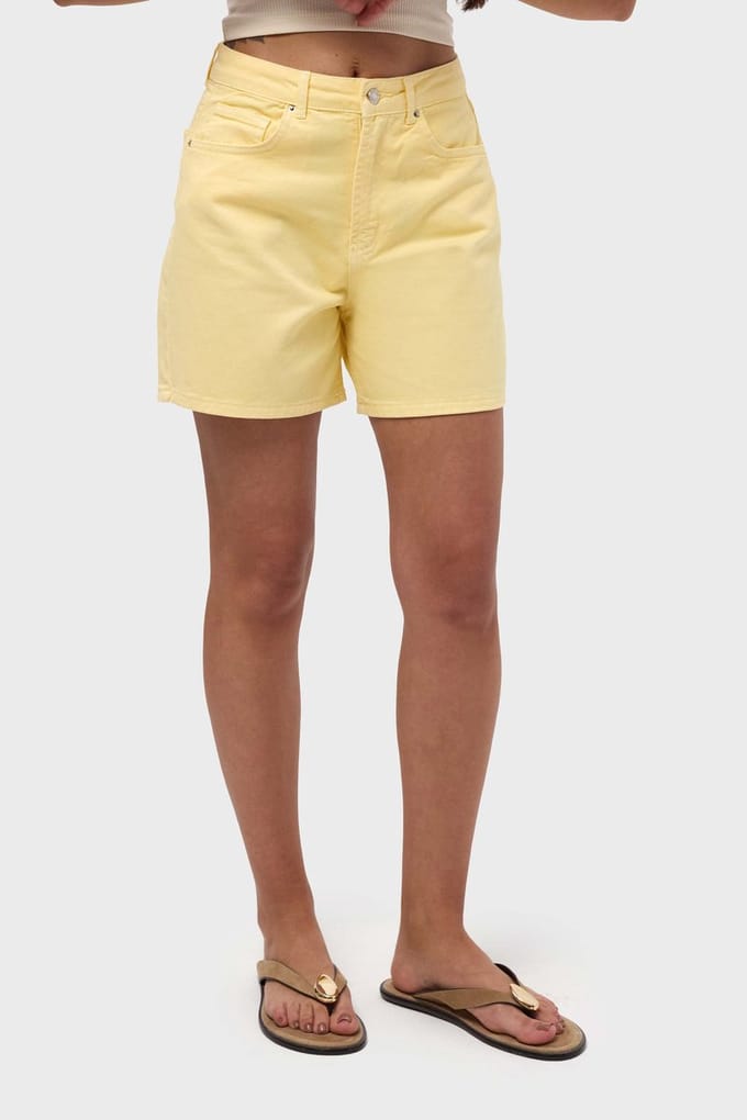 It's Basic - MINI DENIM SHORT - LEMON