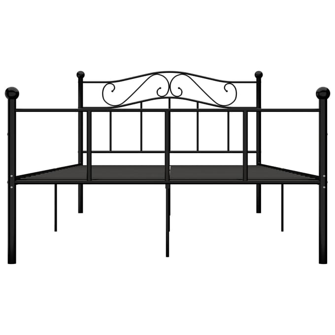 vidaXL - Bedframe - metaal - zwart - 160x200 - cm