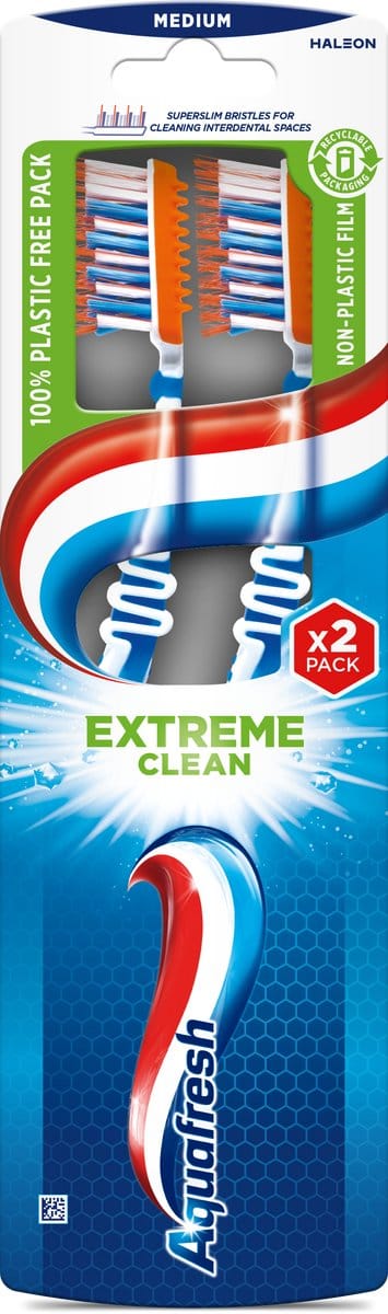 Aquafresh Extreme Clean - Tandenborstel - Medium - Flex Zone - Ergonomische Grip