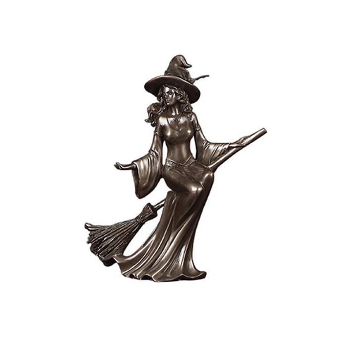 (ZH) Ornement en Résine Sorcière Magicien, Décoration de Maison, Statue de Sorcière B (avec vidéo) black