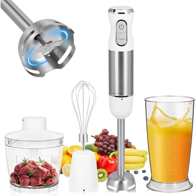 Staafmixer Set - Hakmolen - Groentesnijder - Soepmaker - Wit