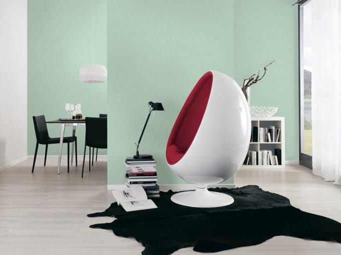 LINNENLOOK GROEN UNI BEHANG 9641-51
