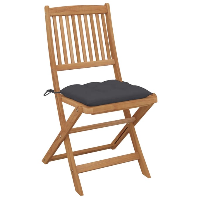 vidaXL - Inklapbare - stoelen - 6 - st - met - kussens - massief - acaciahout