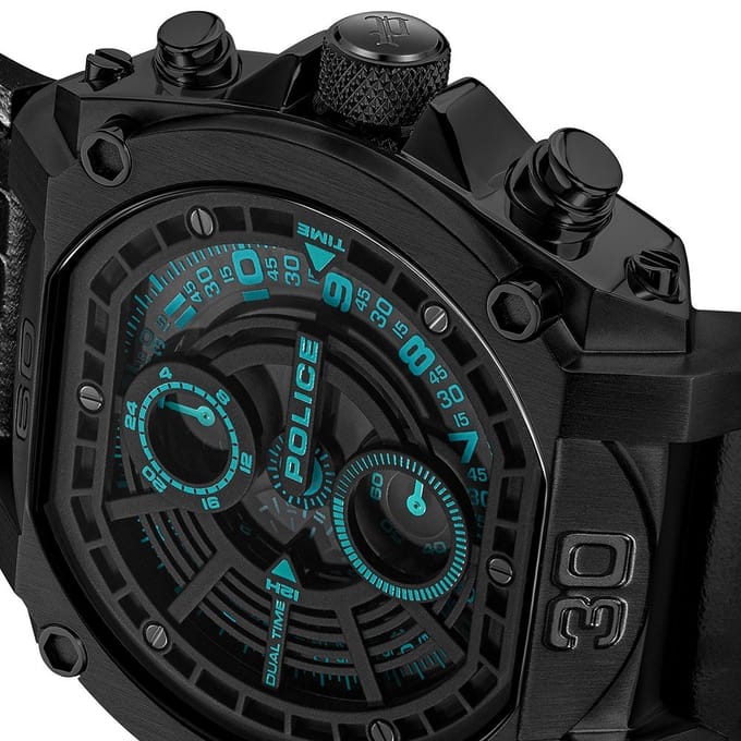 Police PEWGF0040001 - Horloge - Leer - Zwart - 45 mm