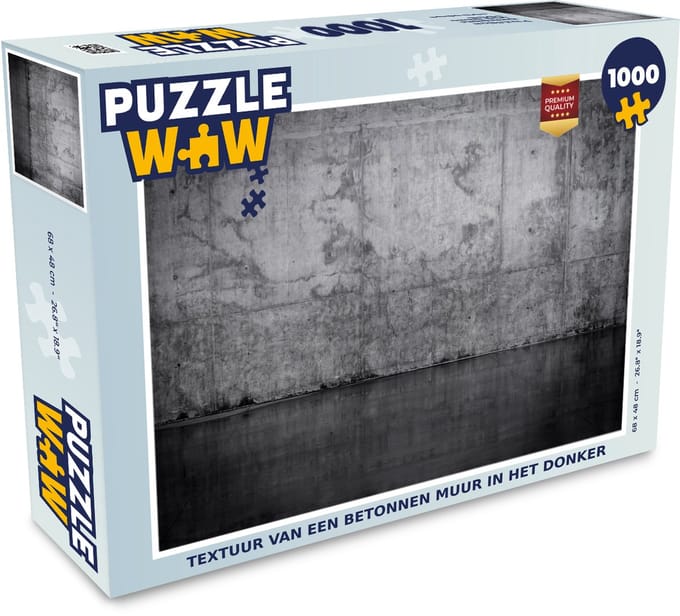Puzzel Beton - Muur - Donker - Legpuzzel - Puzzel 1000 stukjes volwassenen