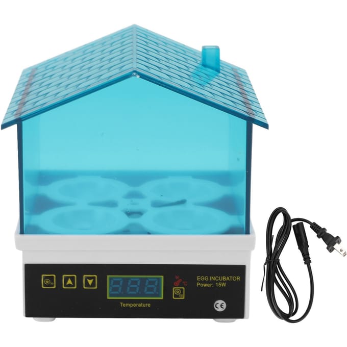 Kleine Eierbroedmachine 4 Eierplaatsen Instelbare Temperatuur Vochtigheid Draagbaar Automatisch Eieren Uitbroeden blue