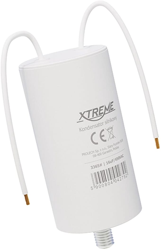 XTREME Motorcondensator 16µF 450V AC - Condensator met Kabels - Start/Bedrijf