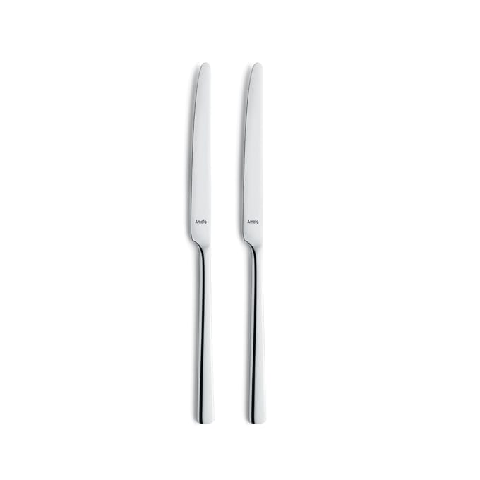 Amefa Moderno - 2-delige tafelmesset - hoogglans - zilverkleurig