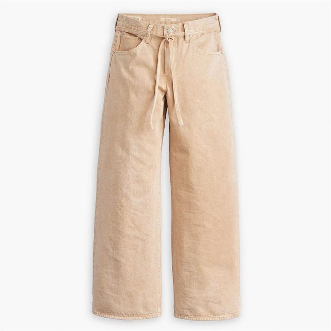 Levis Dames/Dames Jeans met wijde pijpen (Beige)