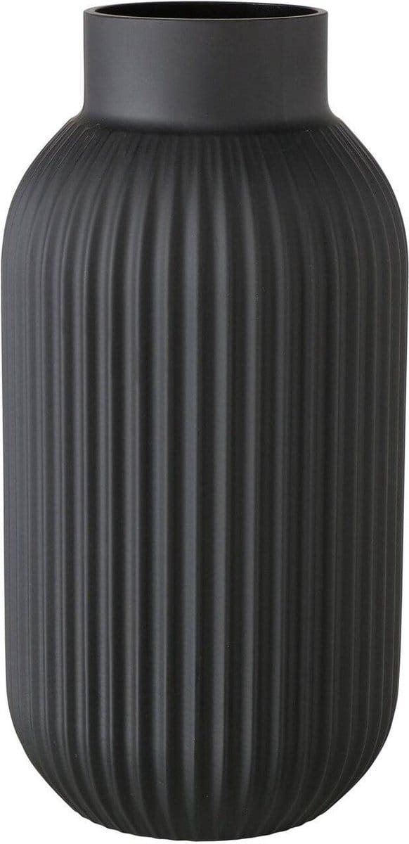 Boltze - Vaas - Glas - Mat Zwart - Nordika - 30cm