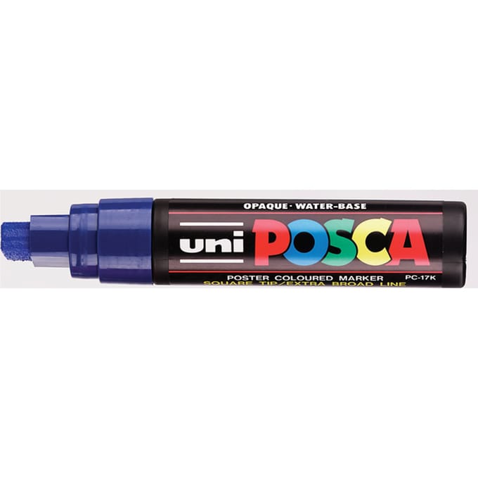 Paintmarker Uni POSCA PC17K extra breed rechthoek donkerblauw