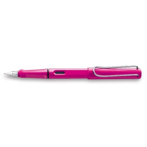 Lamy vulpen, model safari pink met een medium blauwe vulling
