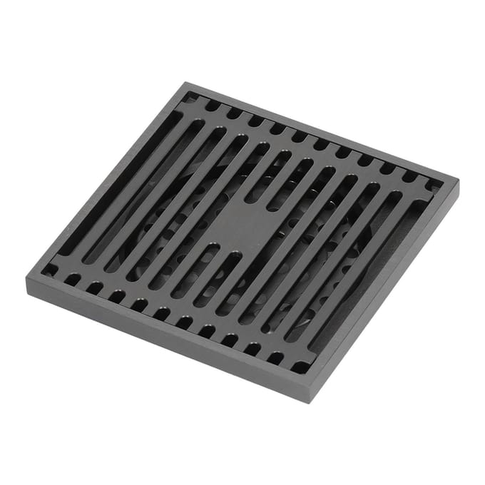 Siphon de sol Acier inoxydable Carré Anti-odeur Grand débit Grille de salle de bain pour Maison Balcon gray
