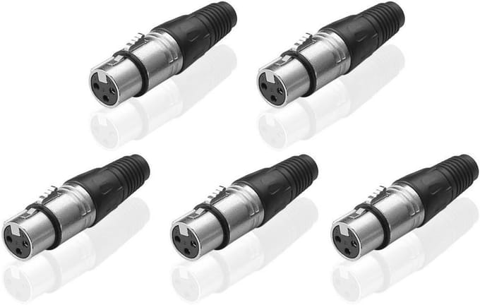 3-Pins XLR Vrouwelijke Connector voor Microfoon en Audio, 5 Stuks