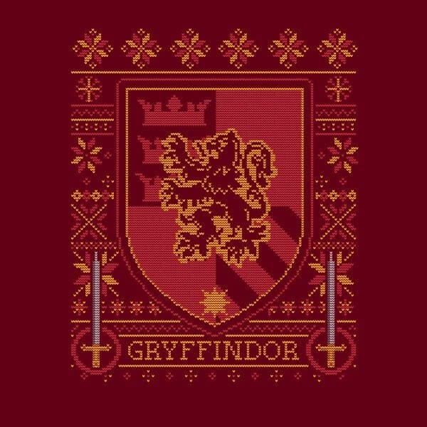 Harry Potter Gryffindor Crest dames kerst t-shirt - Burgundy - M