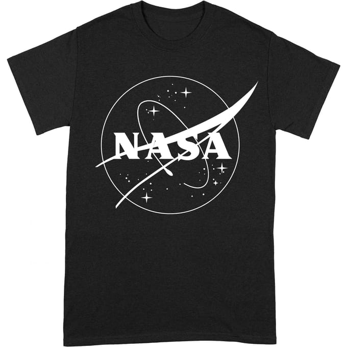 NASA Unisex Volwassen Insigne T-shirt S wit/zwart