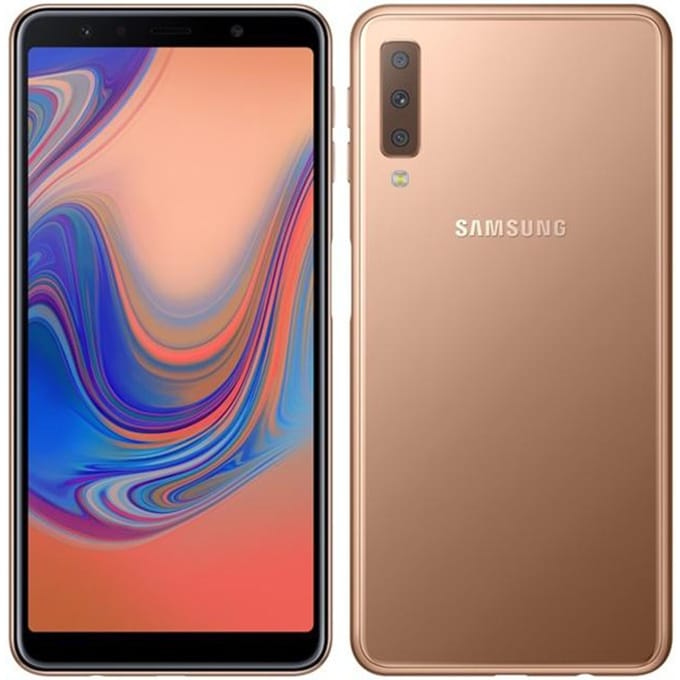 Gerenoveerde Samsung Galaxy A7 (2018) A750F Dual SIM Android 4GB RAM 128GB ROM Met Enkele SIM/Dubbele SIM Simple Set goud