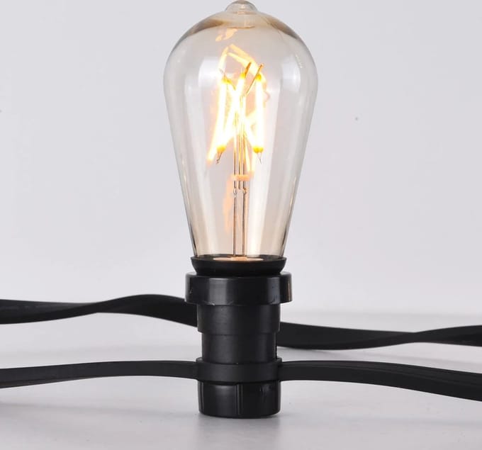 Prikkabel set met 3,5W filament lampen Ø60: optie dimbaar