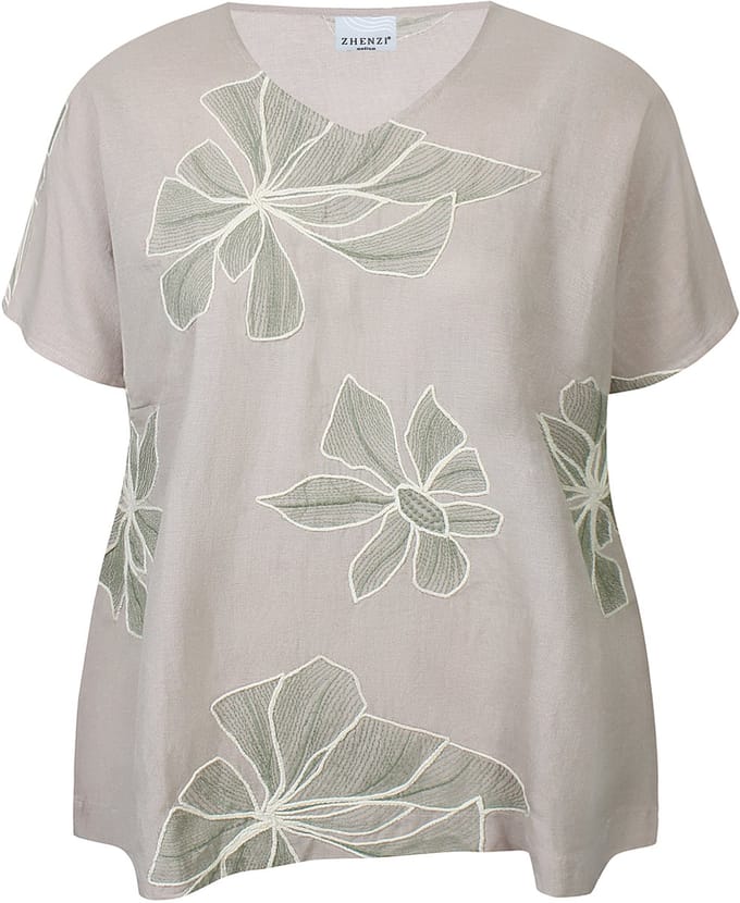 Zhenzi - Junie 1416 - Blouse Sandshell maat M=46/48