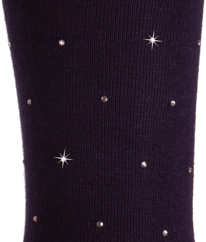 Kindermaillot donkerblauw met strass-134/146