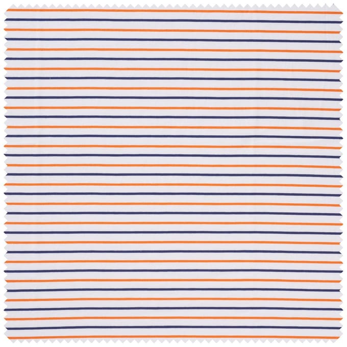 Jersey stof "Strepen tweekleurig" - Blauw-Oranje