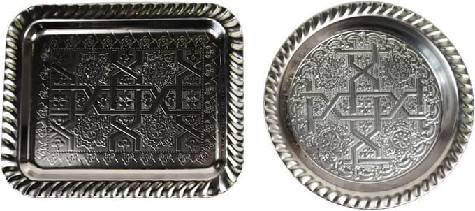 Dienblad van metaal - 22 x 18 cm - Zilver