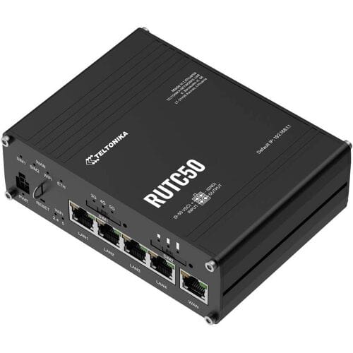 Teltonika RUTC50 - wireless router - WWAN - Wi-Fi 6 - 3G 4G 5G - DIN rail mountable wall-mountable surface-mountable - Wireless router Wi-Fi 6
