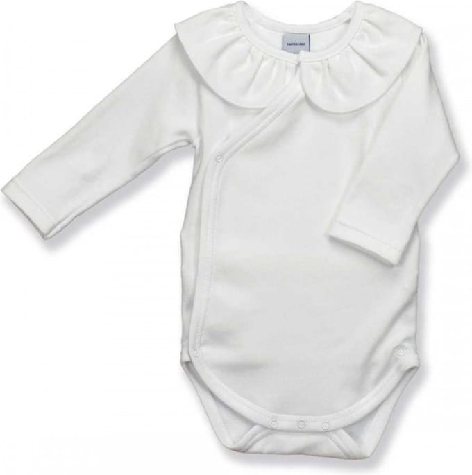 Romper babidu 1178 wit,overslag, ruche