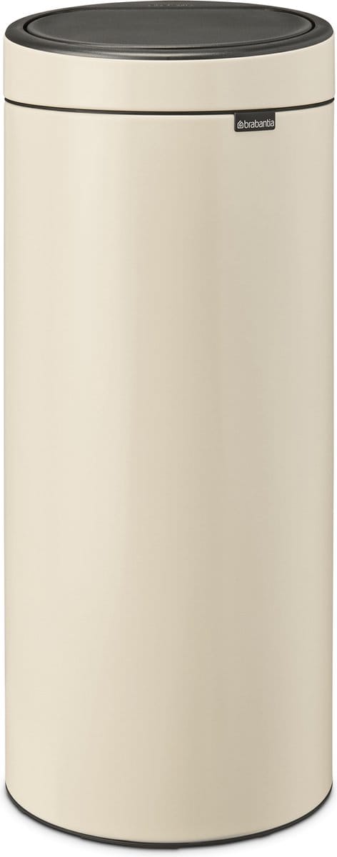 Brabantia Afvalbak Touch Bin - Staal - Soft Beige - 29.5x32x72cm - 30l