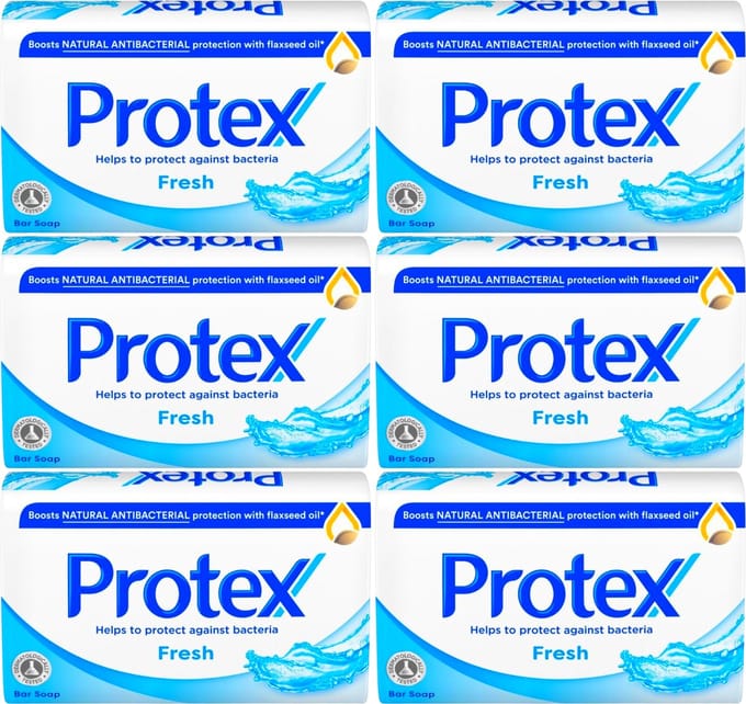 Protex Zeep Fresh - Antibacterieel Zeepblok - Voor Gezicht en Lichaam - 6 x 90g