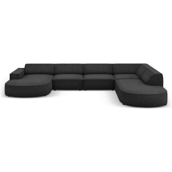 7-zitshoekbank Jodie rechts chenille afgerond | Micadoni Home