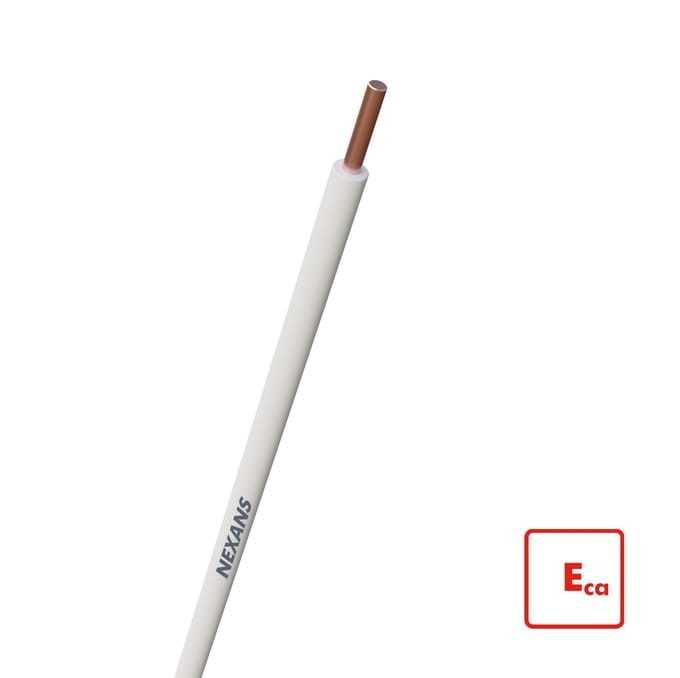 Nexans H07V-U Eca 1.5mm² Pvc Installatiedraad Wit - 10533311 [100 Meter]