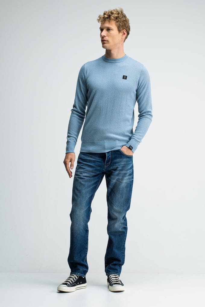 Butcher of Blue Structure Crew Horizon Blue Taglia: M | Maglioni a maglia Outlet | Uomo | Blu