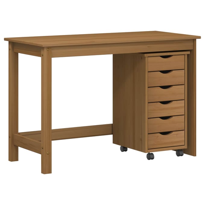 vidaXL - Bureau - en - rolkast - set - MOSS - 2 - st - HoningBruin