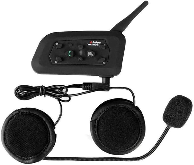 Bluetooth Helm Intercom voor Motorfiets - Full Duplex Communicatie tot 6 Personen - 1200M Bereik