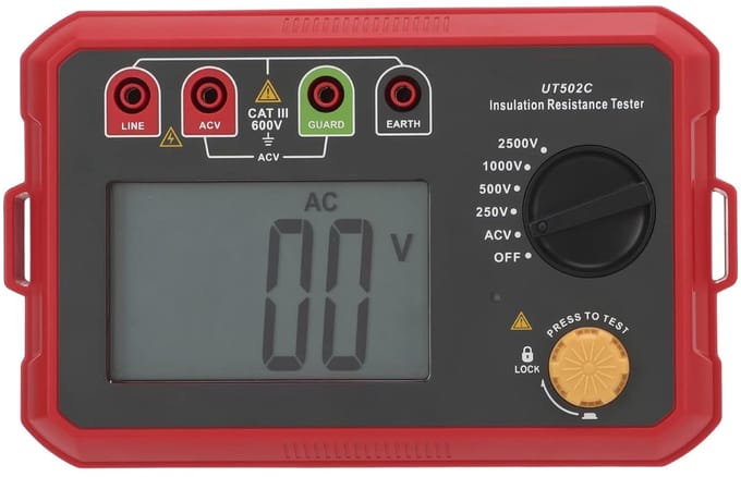 Isolatiemeter - Tester Apparatuur - Elektrisch Testen - Automatisch Alarm - Hoge Spanning - Grijs