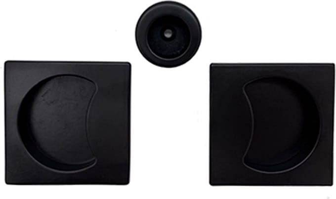 Schuifdeurgreep Colombo Design - Vierkant - Kleur Zwart - Afmeting 57 x 57 m