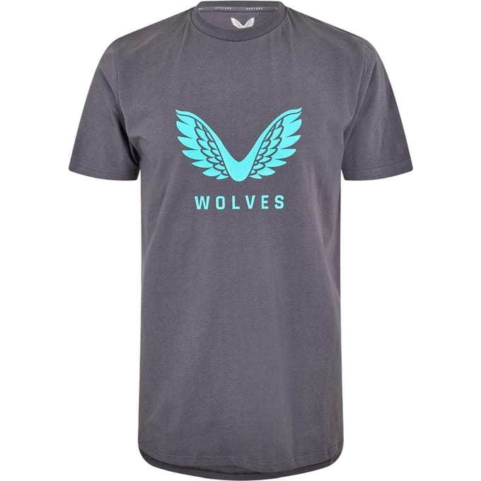 Castore Wolves-T-shirt voor heren (Ebbenhout)