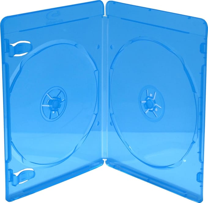 MediaRange BOX39-2-50 CD-doosje Blu-Ray-doos 2 schijven Blauw, Transparant