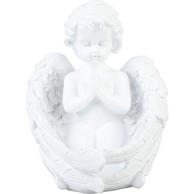 Kandelaar Ornament Schattig Vintage Biddend Figuur Desktop Beeld voor Woonkamer Entree white