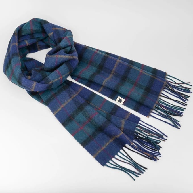 Herensjaal Fell, geruit, 100% wol Navy geruit van Sophos