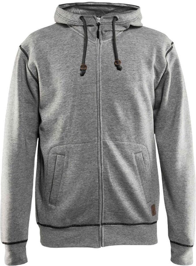 Blaklader 3398 Hooded Werksweater met Rits Grijs