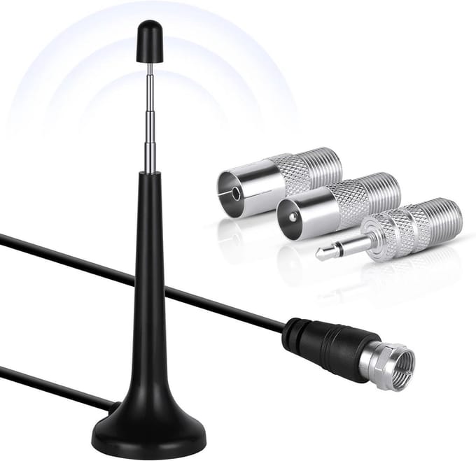 DAB FM Antenne Binnen met Magnetische Voet voor Hifi Stereo Ontvanger