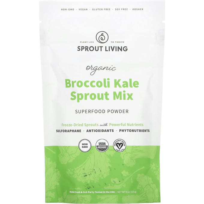 Mélange Bio de Pousses de Brocoli et de Chou Frisé, 4 oz (113g)