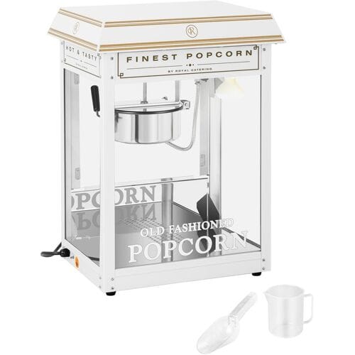 Royal Catering Popcornmachine - wit en goud 10011101