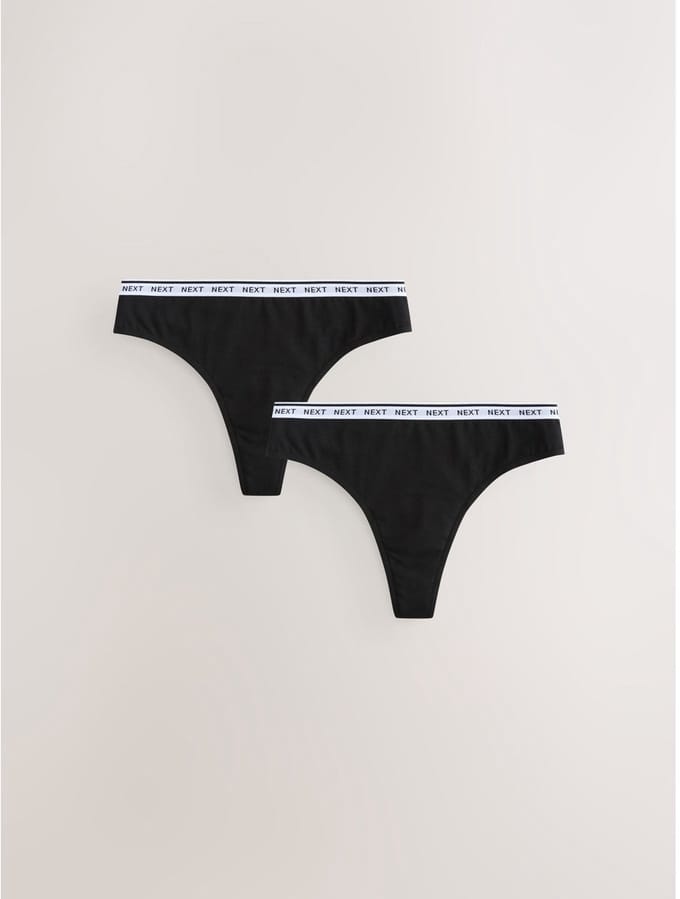 Next - Dames - Set van 2 katoenen menstruatieslips bij lichte ongesteldheid - Zwart