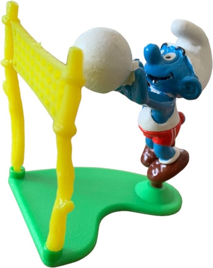 Smurf speelt Volleybal - Schleich figuur - 6 cm - De Smurfen - 40223