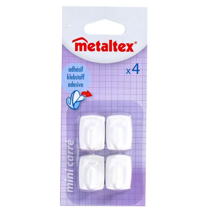 Metaltex Plakhaken 4  Stuks Vierkant