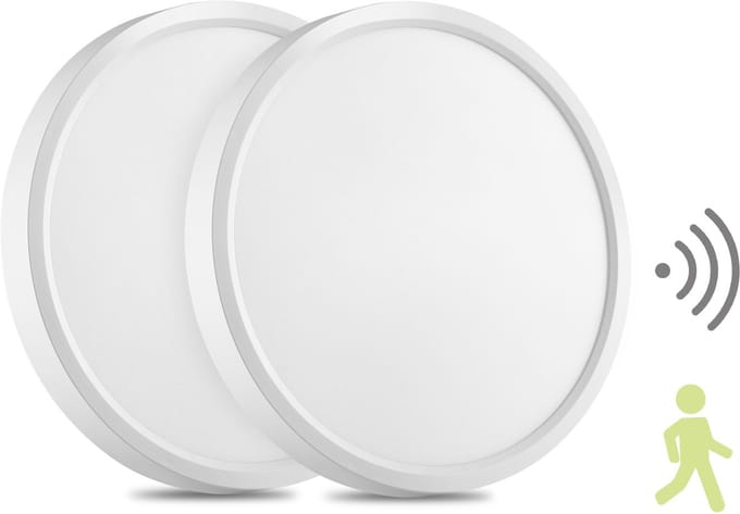 Oraymin 2-Pack LED Plafondlamp met Bewegingssensor 18W - Radar Sensor - 4000K - Ø23cm - Ultradun